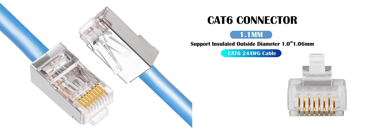 CAT6 FTP Ethernet RJ45 Plug, 50 pack, C6-8P8C, CE Compliance