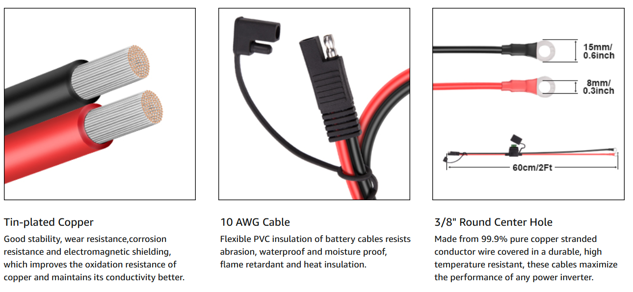 50ft Solar Cable Extension - Boost Panel Efficiency Flexibility - 10AWG